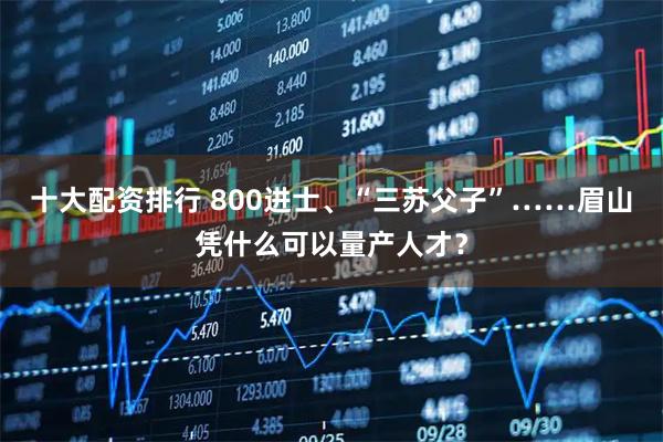 十大配资排行 800进士、“三苏父子”……眉山凭什么可以量产人才？